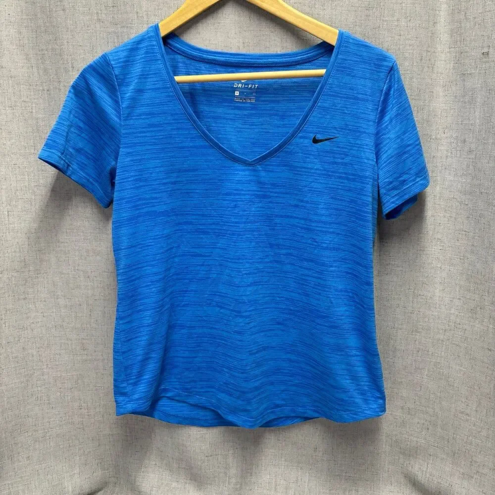 Nike Dri-Fit‎ Short Sleeve T-Shirt Bright Heather Blue Women's Size Small